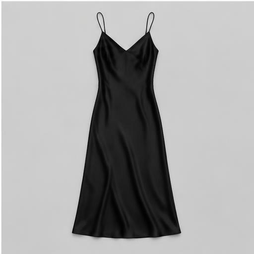 Vestido negro de seda